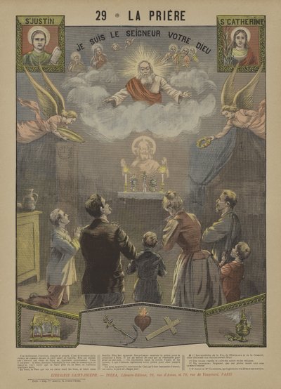 Dua (renkli taş baskı) by French School