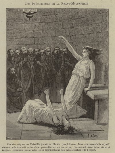Masonluğun Öncüleri: Gnostikler (gravür) by French School