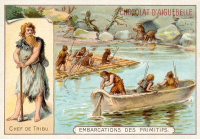 Tarih öncesi tekneler (chromolitho) by French School