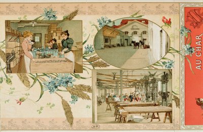 Makarnanın bir fabrikada hazırlanması, c.1900 by French School