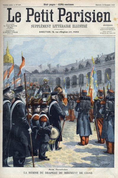 Çin Alayı bayrağının General Faure Biguet (Faure-Biguet) tarafından Paris