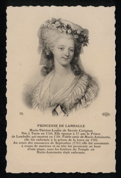Prenses De Lamballe (taş) by French School