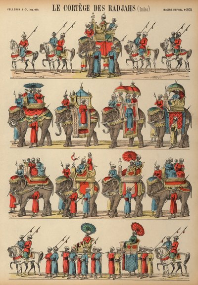 Hint rajah alayı (renkli gravür) by French School