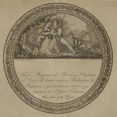 Bir Fransız şekerci dükkanı için ürün etiketi by French School