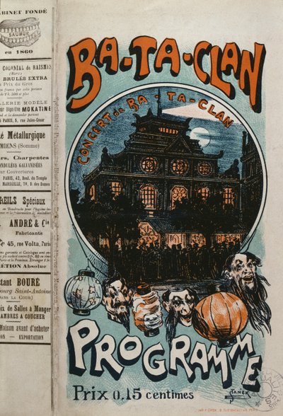 Ba-Ta-Clan kafe konseri programı, c.1905 by French School