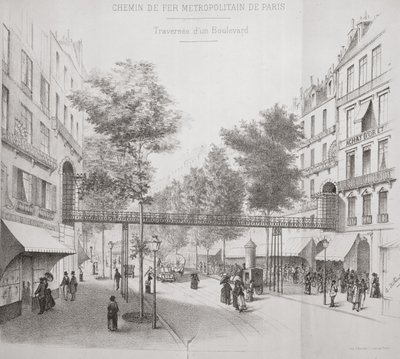 Paris'te Yerüstü Metro Sistemi Projesi, 1886 by French School