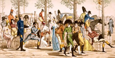 Longchamps'ta gezinti, 1802 by French School