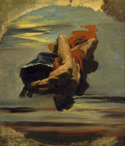 Kayadan Düşen Prometheus (tuval üzerine yağlı boya) by French School