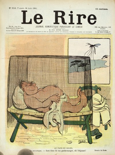 Kolonilerdeki sivrisineklerden korunma, Le Rire, 31 Ağustos 1901 by French School