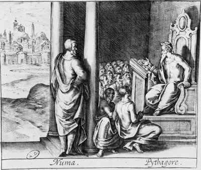 Pisagor (MÖ 570-480) bir öğrenci sınıfına ders veriyor, Ovid
