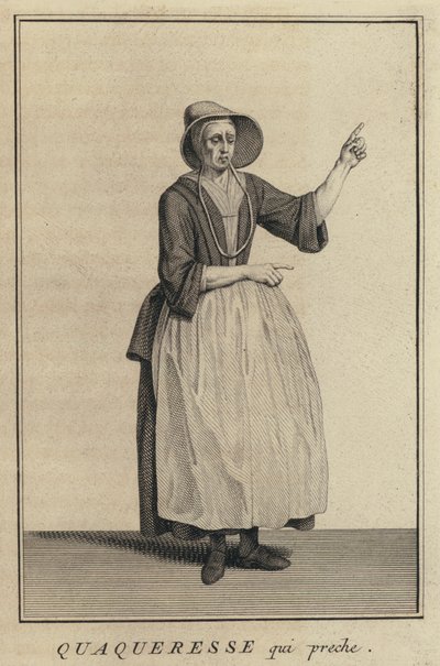 Quaker kadın vaaz (gravür) by French School