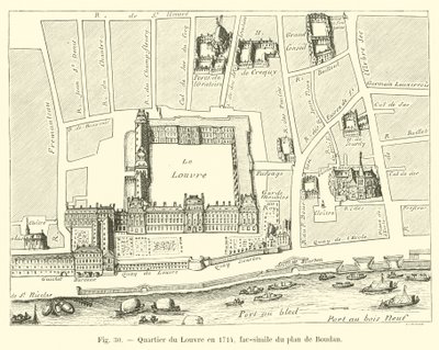 1714 yılında Louvre bölgesi, Boudan