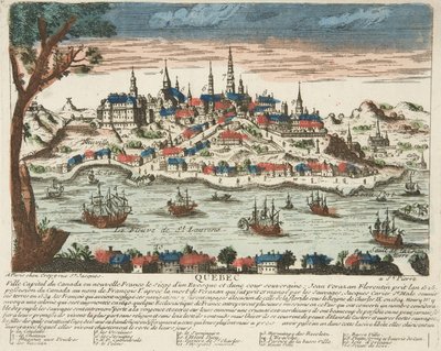 Quebec, bar. C. 1650 (el renkli gravür) by French School