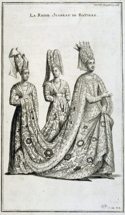 Bavyera Kraliçesi Isabeau (Isabella, Elizabeth) (1371-1435) by French School