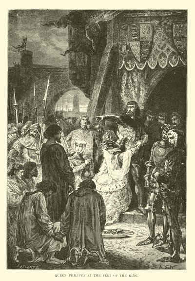 Kraliçe Philippa, Kralın Ayaklarında by French School
