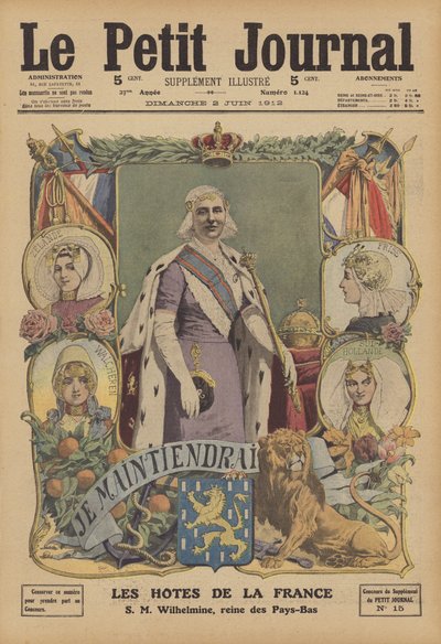 Hollanda Kraliçesi Wilhelmina (renkli taş) by French School
