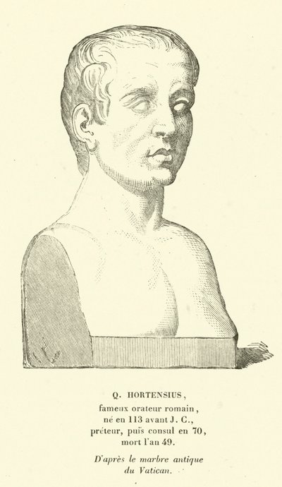 Quintus Hortensius, Romalı Muhafazakar politikacı ve hatip (gravür) by French School