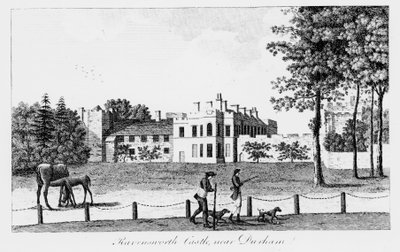 Durham yakınlarındaki Ravensworth Kalesi, 19. yy by French School