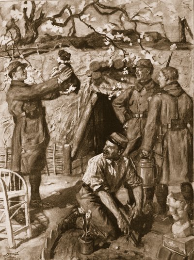 Dinlenme zamanı, 1915 by French School