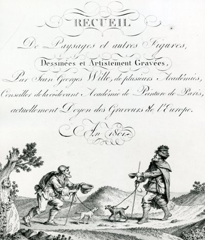 Johann Georg Wille Tarafından Çizilmiş ve Sanatsal Olarak Oyulmuş Manzaralar ve Diğer Figürler Koleksiyonu by French School