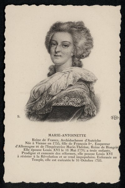 Kraliçe Marie-Antoinette (lito) by French School