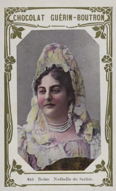 Sırbistan Kraliçesi Nathalie (renkli fotoğraf) by French School