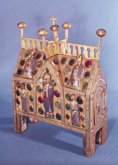 Ev şeklinde rölik sandığı, Limuzin (emaye ve bakır) by French School