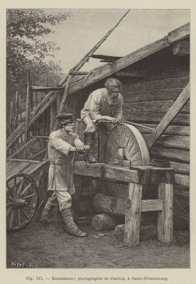 Remouleurs (gravür) by French School