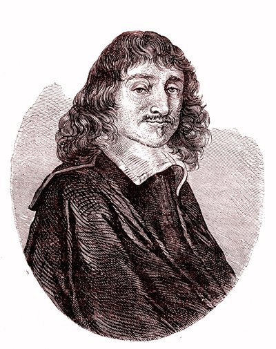 Rene Descartes, Fransız fizikçi, matematikçi, filozof. 1865 (gravür) by French School