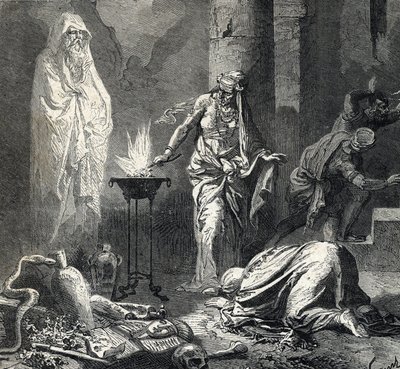 Samuel'in (İncil) ilk kitabında bahsedilen bir Kenanlı köyü olan Endor Cadısı'nın (veya Endor Pythonisse'in) temsili, yakın zamanda peygamber Samuel'in hayaleti dediği bir tılsımı vardır. Isr'ın by French School