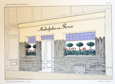 Restoran, plaka 13, Louis-Pierre Sezille, Paris, 1927 tarafından Vitrinlerden resim by French School