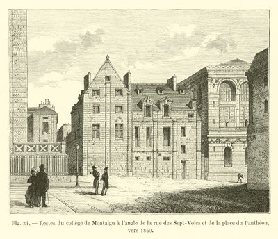 1850 dolaylarında rue des Sept-Voies ve place du Pantheon