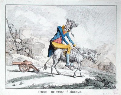İki Göçmenin Dönüşü (renkli gravür) by French School