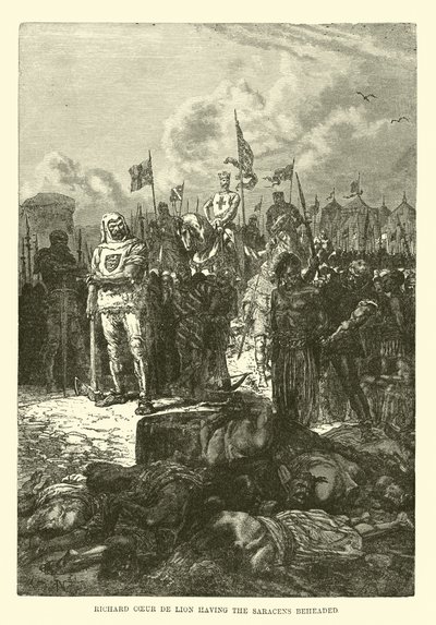 Richard Coeur de Lion, Sarazenlerin kafasını kesti by French School