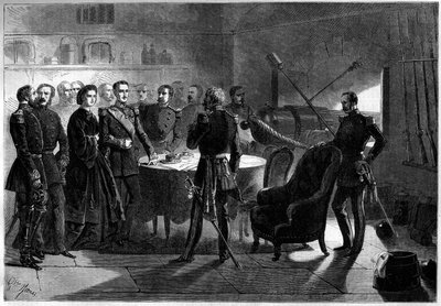 Risorgimento - Giuseppe Garibaldi (1807-1887) tarafından yazılan Bin veya Kırmızı Gömleklilerin Seferi - Gaete Kuşatması, İtalya by French School