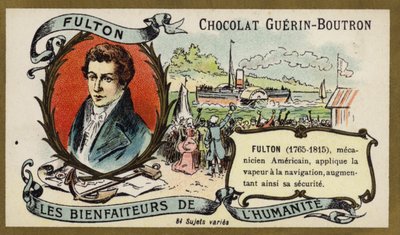 Robert Fulton, Amerikalı mühendis ve mucit (chromolitho) by French School