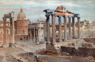 Roma Forumu. Roma forumu. (suluboya, yaklaşık 1900) by French School