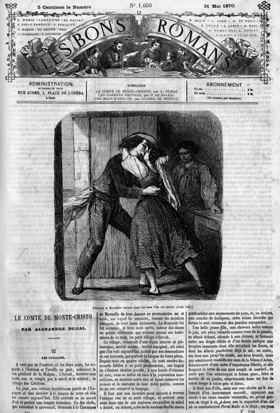 Roma dizisi: Alexandre Dumas (1802-1870) tarafından “Monte Cristo Kontu” (Monte-Cristo). Edmond Dantes ve Mercedes arasındaki seks sahnesi. “Les bons romantizm”de gravür by French School