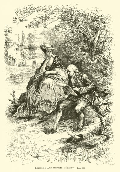 Rousseau ve Madam dEpinay by French School