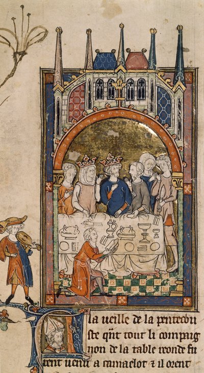 Royal 14 E. III, f.89, Kral Arthur
