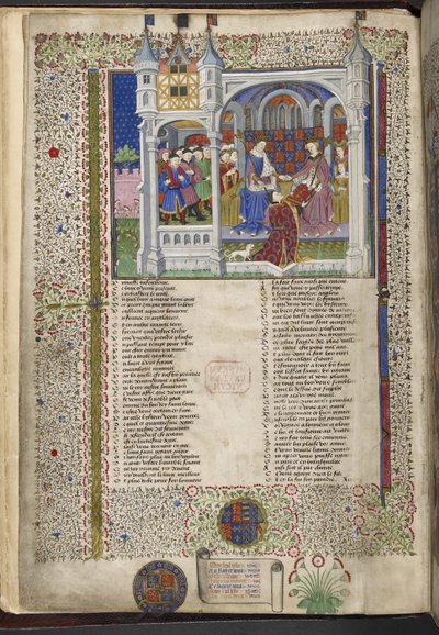 Royal 15 E. VI, f.2v Margaret of Anjou, kocası Kral VI. by French School