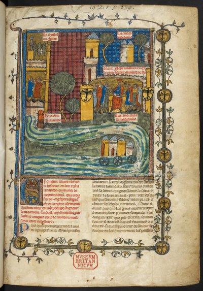 Royal MS 19 DI, f.1r, nesirde İskender Romanı by French School