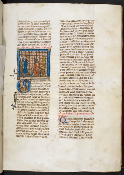 Royal MS 19 DI, f.76r, İskender'in nesir romanı by French School