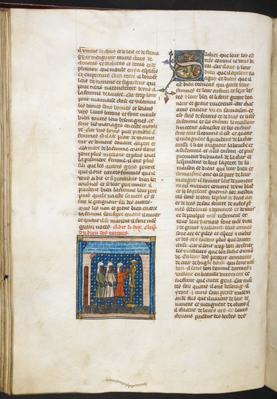 Royal MS 19 DI, f.78v, İskender'in düzyazı romanı, c.1333-40 (parşömen) by French School