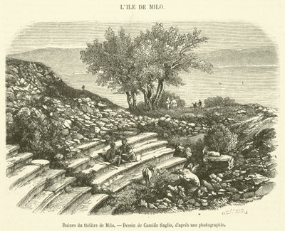 Milo Tiyatrosu Harabeleri (gravür) by French School