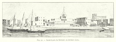 Senegalli Saint-Louis, geçen yüzyılda (gravür) by French School