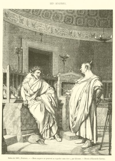 1861 Salonu, Resim, İki kehanet gülmeden bakamaz (gravür) by French School