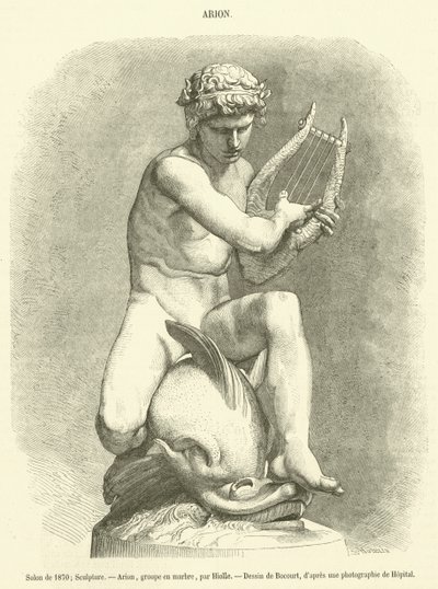 1870 Salonu, Heykel, Arion, mermer grubu (gravür) by French School