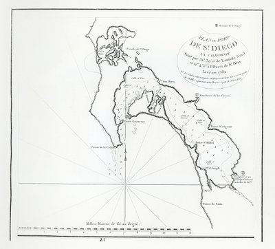 San Diego Körfezi, California, La Perouse güzergahından by French School