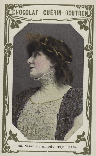 Sarah Bernhardt, trajedi (renkli fotoğraf) by French School